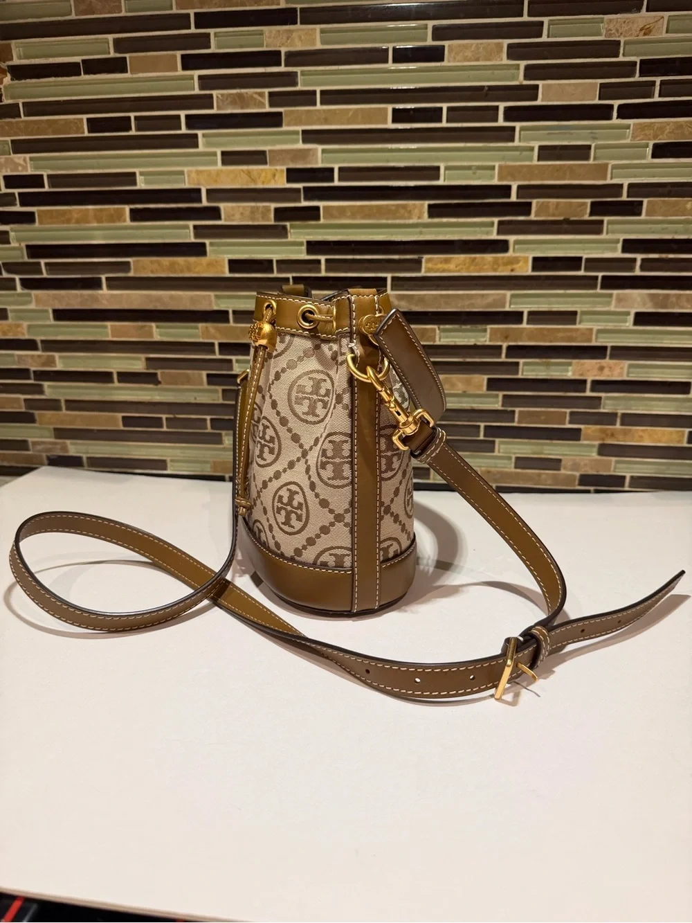 Tory Burch T Monogram Jacquard Bucket Bag